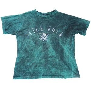 Yesterdays Slick Rock‎ Moab Utah Acid Wash Graphic Tee Teal Mens Large